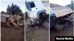 Грузовик, перевозивший урановые отходы. 2 сентября 2024 года, скриншот с видео. 