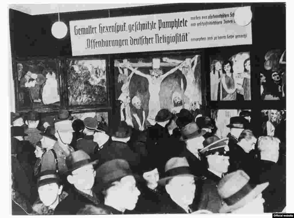 Tripticul „Viața lui Isus” (1911/12) la expoziția „Entartete Kunst”.
