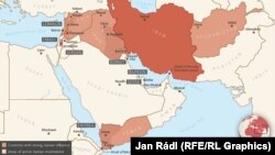 نقشه حوزه نفوذ جمهوری اسلامی ایران در منطقه