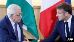 Фәләстин башлыгы Мәхмүт Аббас һәм Франция президенты Эммануэл Макрон