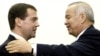 Russian President Dmitry Medvedev and Uzbek President Islam Karimov