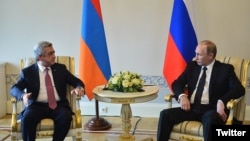 Սերժ Սարգսյանը և Վլադիմիր Պուտինը հանդիպում են Սանկտ Պետերբուրգում, 20-ը հունիսի, 2016թ․