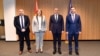 Амбасадор во НАТО Дане Талески, Министерката за одбрана Славјанка Петровска, Премиерот Димитар Ковачевски и Министерот за надворешни работи Бујар Османи