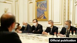 Armenia -- The U.S. and French co-chairs of the OSCE Minsk Group and other diplomats meet with Armenian Prime Minister Nikol Pashinian, Yerevan, December 14, 2020.