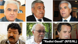 На фото: Саидджафар Усмонзода, Акбаршо Искандаров, Хамрохон Зарифи, Шокирджон Хакимов, Ахмадшох Комилзода и Абдулфайз Атои